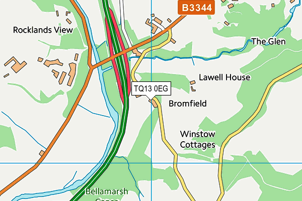TQ13 0EG map - OS VectorMap District (Ordnance Survey) TQ13 0EG map - OS VectorMap District (Ordnance Survey)