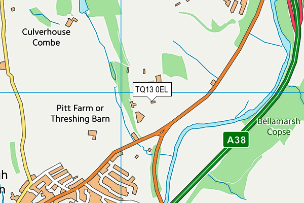 TQ13 0EL map - OS VectorMap District (Ordnance Survey) TQ13 0EL map - OS VectorMap District (Ordnance Survey)