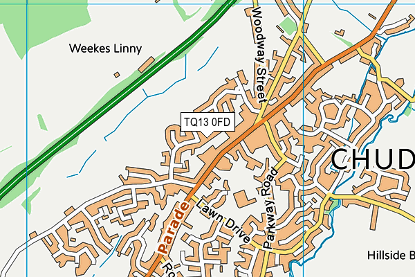 TQ13 0FD map - OS VectorMap District (Ordnance Survey) TQ13 0FD map - OS VectorMap District (Ordnance Survey)