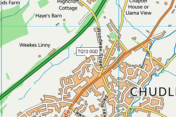 TQ13 0GD map - OS VectorMap District (Ordnance Survey) TQ13 0GD map - OS VectorMap District (Ordnance Survey)