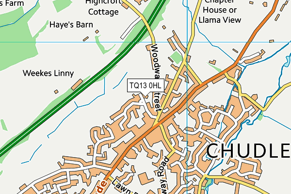 TQ13 0HL map - OS VectorMap District (Ordnance Survey)