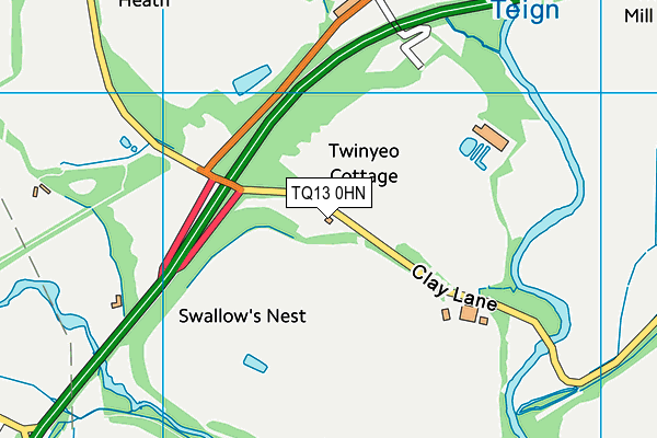 TQ13 0HN map - OS VectorMap District (Ordnance Survey)