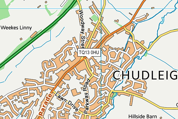 TQ13 0HU map - OS VectorMap District (Ordnance Survey)