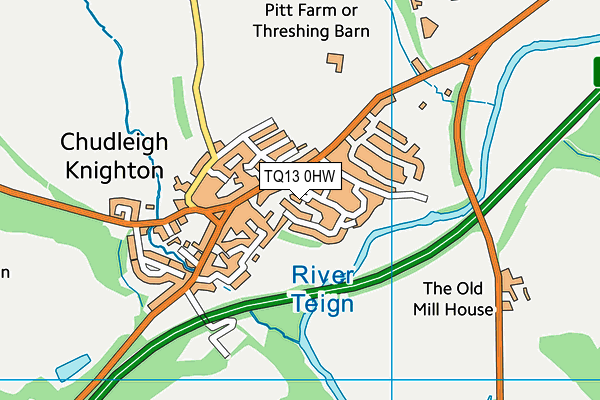 TQ13 0HW map - OS VectorMap District (Ordnance Survey) TQ13 0HW map - OS VectorMap District (Ordnance Survey)