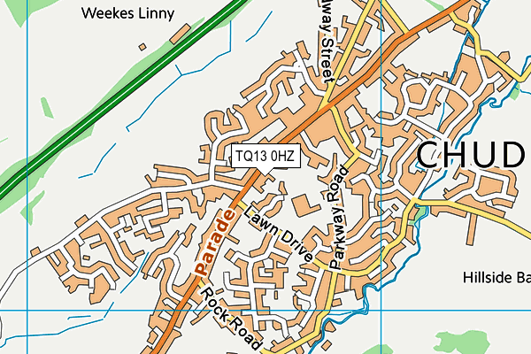 TQ13 0HZ map - OS VectorMap District (Ordnance Survey) TQ13 0HZ map - OS VectorMap District (Ordnance Survey)