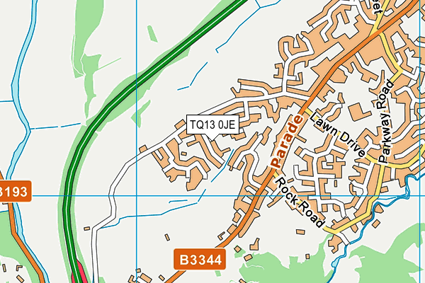 TQ13 0JE map - OS VectorMap District (Ordnance Survey) TQ13 0JE map - OS VectorMap District (Ordnance Survey)