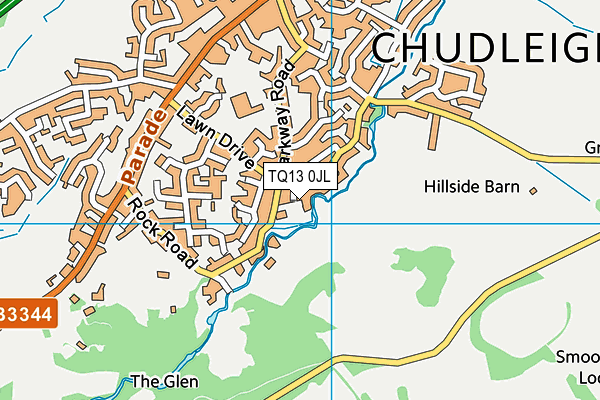 TQ13 0JL map - OS VectorMap District (Ordnance Survey)