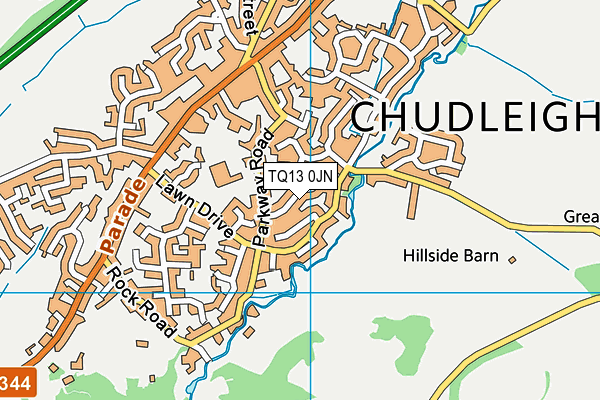 TQ13 0JN map - OS VectorMap District (Ordnance Survey)
