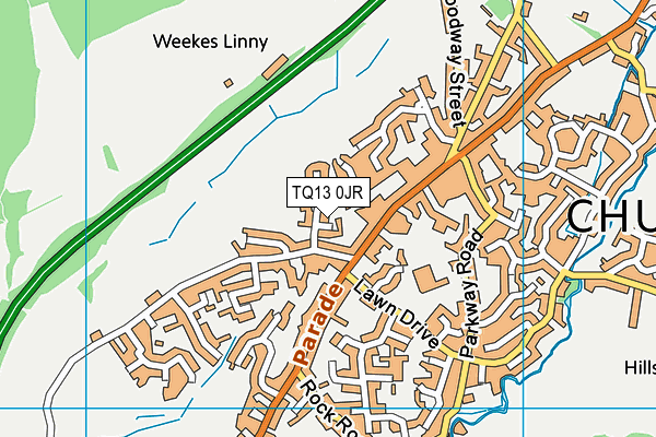 TQ13 0JR map - OS VectorMap District (Ordnance Survey) TQ13 0JR map - OS VectorMap District (Ordnance Survey)