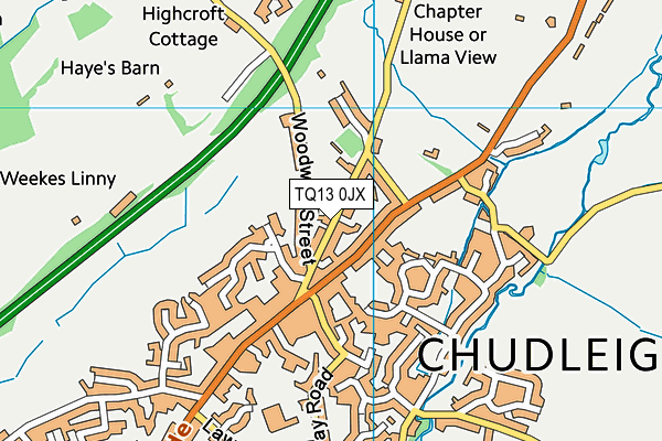 TQ13 0JX map - OS VectorMap District (Ordnance Survey) TQ13 0JX map - OS VectorMap District (Ordnance Survey)