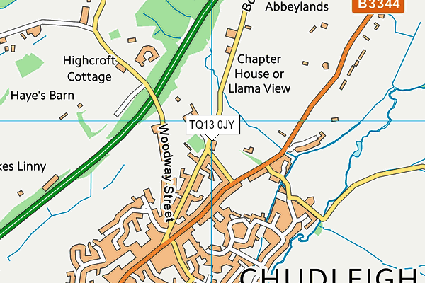 TQ13 0JY map - OS VectorMap District (Ordnance Survey) TQ13 0JY map - OS VectorMap District (Ordnance Survey)