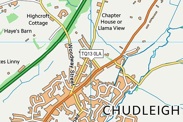 TQ13 0LA map - OS VectorMap District (Ordnance Survey) TQ13 0LA map - OS VectorMap District (Ordnance Survey)