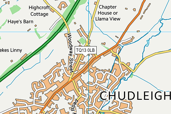 TQ13 0LB map - OS VectorMap District (Ordnance Survey) TQ13 0LB map - OS VectorMap District (Ordnance Survey)