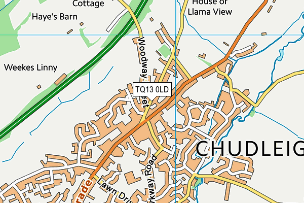 TQ13 0LD map - OS VectorMap District (Ordnance Survey) TQ13 0LD map - OS VectorMap District (Ordnance Survey)