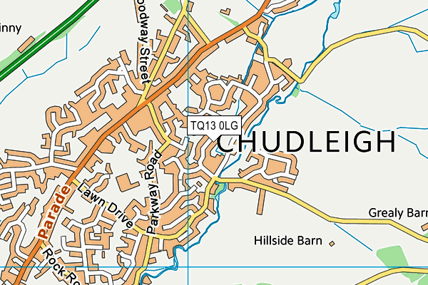 TQ13 0LG map - OS VectorMap District (Ordnance Survey) TQ13 0LG map - OS VectorMap District (Ordnance Survey)