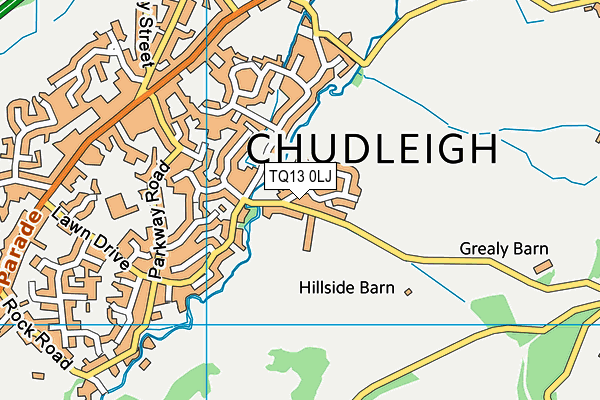 TQ13 0LJ map - OS VectorMap District (Ordnance Survey)