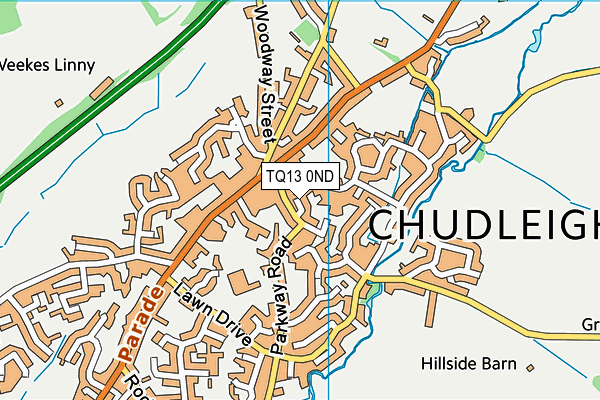 TQ13 0ND map - OS VectorMap District (Ordnance Survey) TQ13 0ND map - OS VectorMap District (Ordnance Survey)