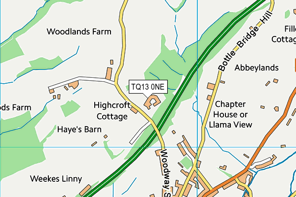 TQ13 0NE map - OS VectorMap District (Ordnance Survey) TQ13 0NE map - OS VectorMap District (Ordnance Survey)