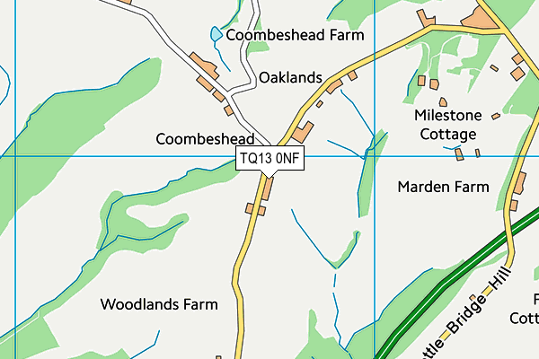 TQ13 0NF map - OS VectorMap District (Ordnance Survey) TQ13 0NF map - OS VectorMap District (Ordnance Survey)