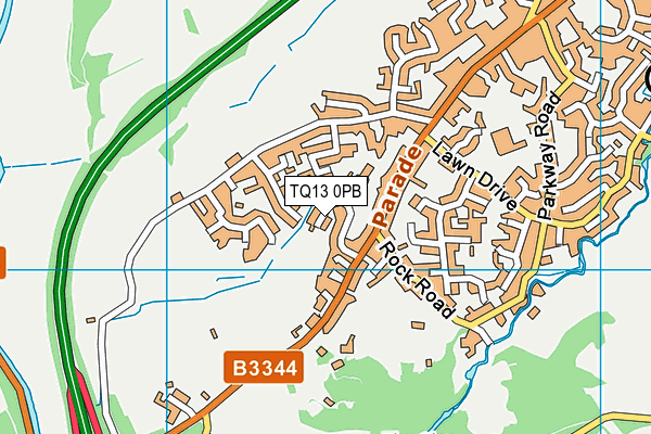 TQ13 0PB map - OS VectorMap District (Ordnance Survey) TQ13 0PB map - OS VectorMap District (Ordnance Survey)