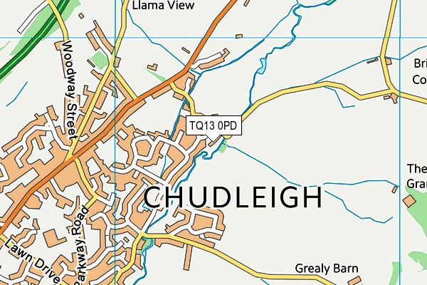 TQ13 0PD map - OS VectorMap District (Ordnance Survey) TQ13 0PD map - OS VectorMap District (Ordnance Survey)