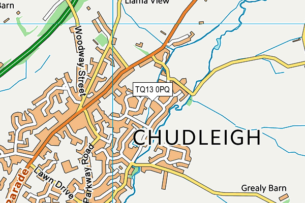 TQ13 0PQ map - OS VectorMap District (Ordnance Survey) TQ13 0PQ map - OS VectorMap District (Ordnance Survey)