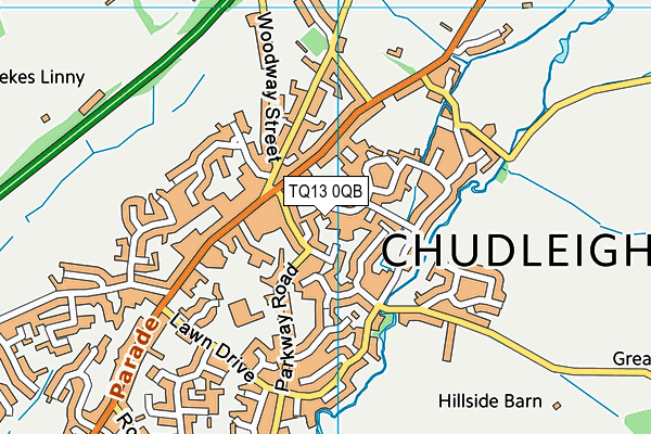 TQ13 0QB map - OS VectorMap District (Ordnance Survey)