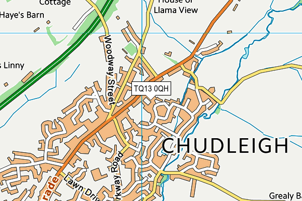 TQ13 0QH map - OS VectorMap District (Ordnance Survey) TQ13 0QH map - OS VectorMap District (Ordnance Survey)