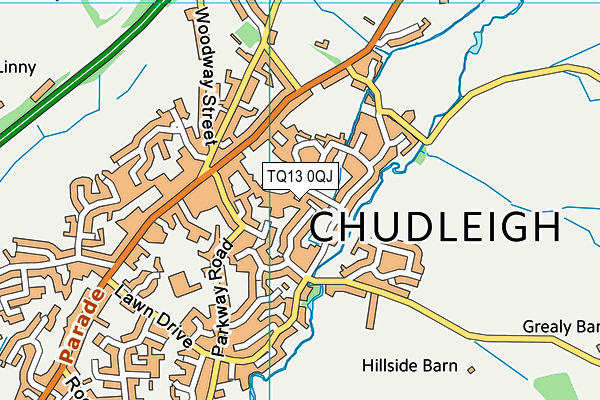 TQ13 0QJ map - OS VectorMap District (Ordnance Survey) TQ13 0QJ map - OS VectorMap District (Ordnance Survey)