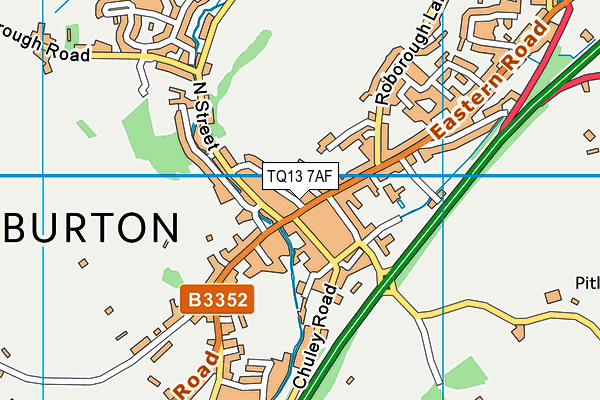 TQ13 7AF map - OS VectorMap District (Ordnance Survey) TQ13 7AF map - OS VectorMap District (Ordnance Survey)