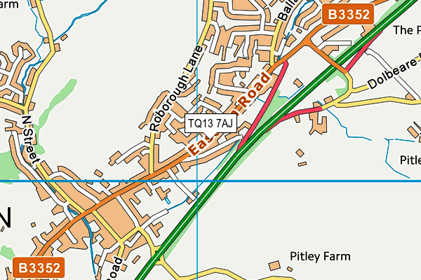 TQ13 7AJ map - OS VectorMap District (Ordnance Survey) TQ13 7AJ map - OS VectorMap District (Ordnance Survey)