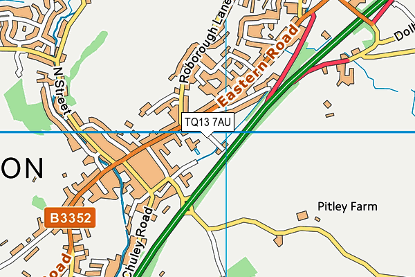 TQ13 7AU map - OS VectorMap District (Ordnance Survey)