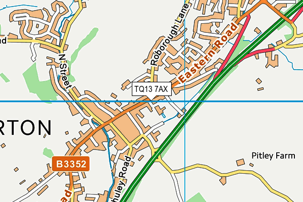 TQ13 7AX map - OS VectorMap District (Ordnance Survey) TQ13 7AX map - OS VectorMap District (Ordnance Survey)