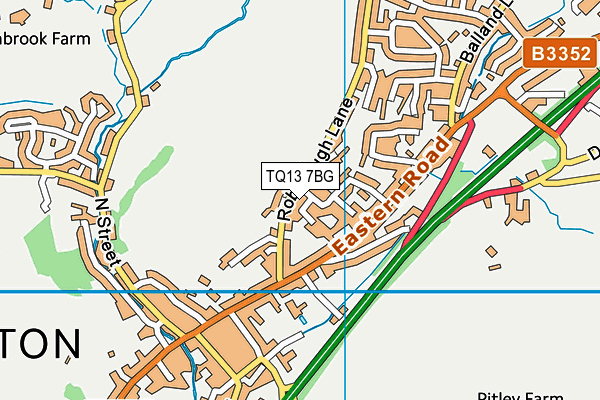 TQ13 7BG map - OS VectorMap District (Ordnance Survey) TQ13 7BG map - OS VectorMap District (Ordnance Survey)
