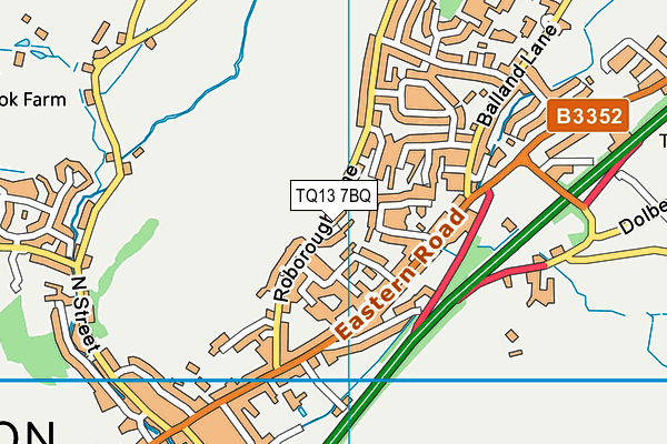 TQ13 7BQ map - OS VectorMap District (Ordnance Survey) TQ13 7BQ map - OS VectorMap District (Ordnance Survey)