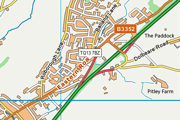 TQ13 7BZ map - OS VectorMap District (Ordnance Survey) TQ13 7BZ map - OS VectorMap District (Ordnance Survey)