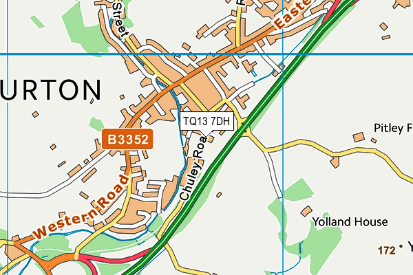 TQ13 7DH map - OS VectorMap District (Ordnance Survey) TQ13 7DH map - OS VectorMap District (Ordnance Survey)