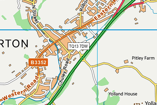 TQ13 7DW map - OS VectorMap District (Ordnance Survey) TQ13 7DW map - OS VectorMap District (Ordnance Survey)