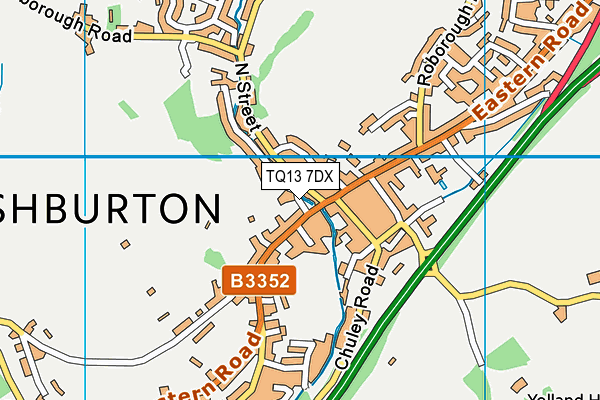TQ13 7DX map - OS VectorMap District (Ordnance Survey) TQ13 7DX map - OS VectorMap District (Ordnance Survey)