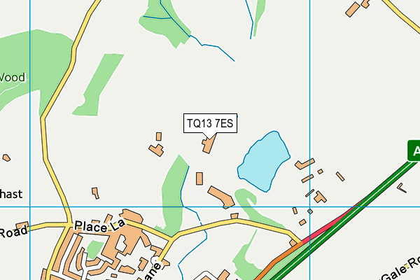 TQ13 7ES map - OS VectorMap District (Ordnance Survey) TQ13 7ES map - OS VectorMap District (Ordnance Survey)