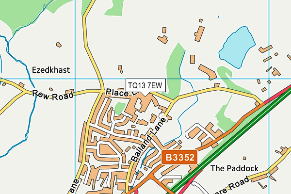 TQ13 7EW map - OS VectorMap District (Ordnance Survey) TQ13 7EW map - OS VectorMap District (Ordnance Survey)