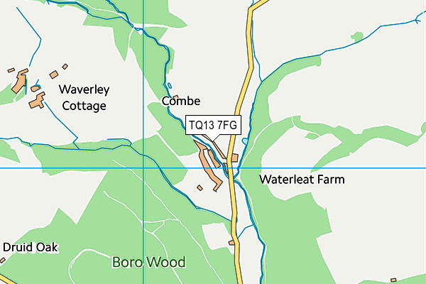 TQ13 7FG map - OS VectorMap District (Ordnance Survey)