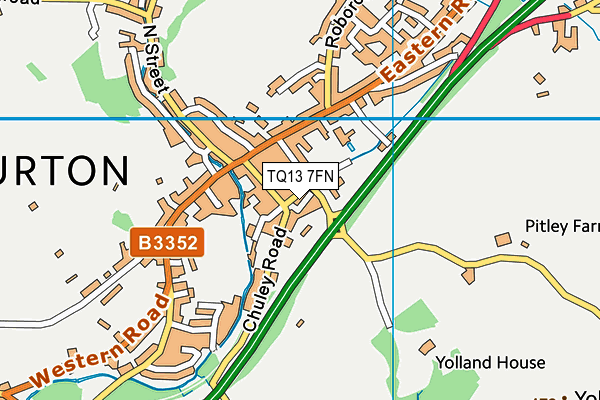 TQ13 7FN map - OS VectorMap District (Ordnance Survey) TQ13 7FN map - OS VectorMap District (Ordnance Survey)