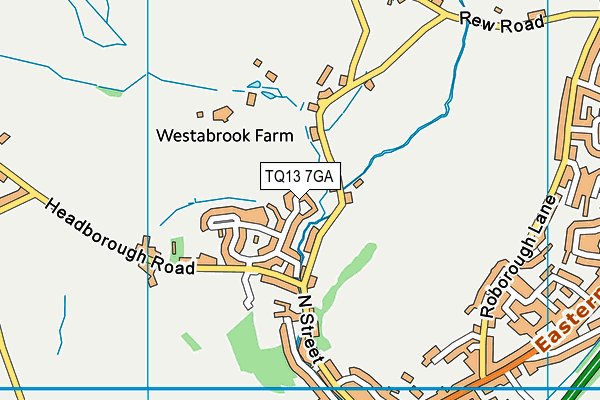 TQ13 7GA map - OS VectorMap District (Ordnance Survey) TQ13 7GA map - OS VectorMap District (Ordnance Survey)