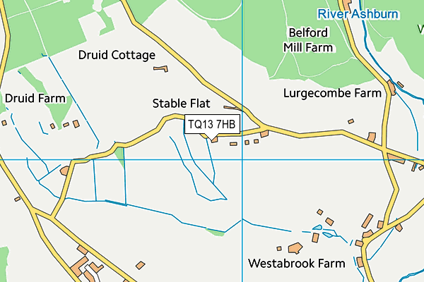 TQ13 7HB map - OS VectorMap District (Ordnance Survey) TQ13 7HB map - OS VectorMap District (Ordnance Survey)