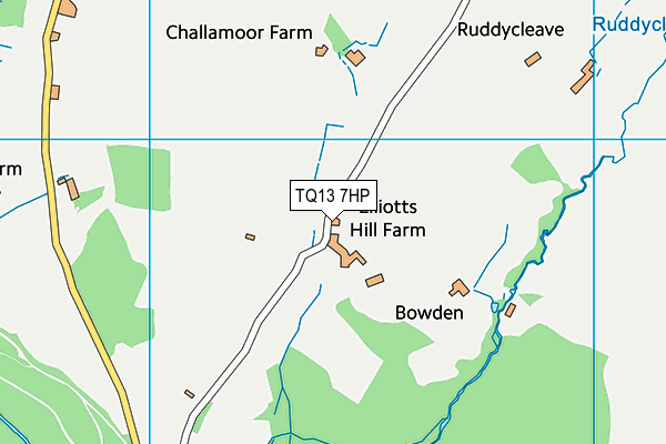 TQ13 7HP map - OS VectorMap District (Ordnance Survey) TQ13 7HP map - OS VectorMap District (Ordnance Survey)