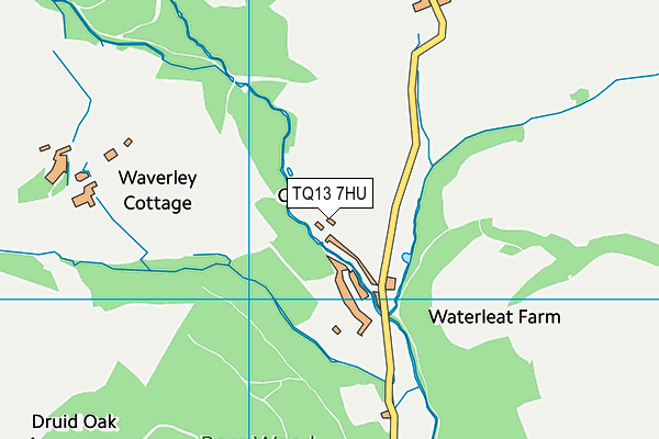 TQ13 7HU map - OS VectorMap District (Ordnance Survey)