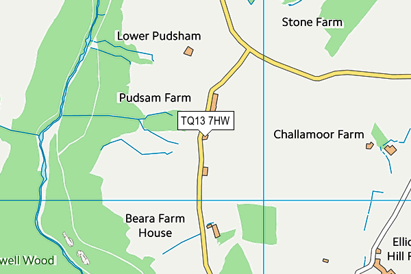 TQ13 7HW map - OS VectorMap District (Ordnance Survey)