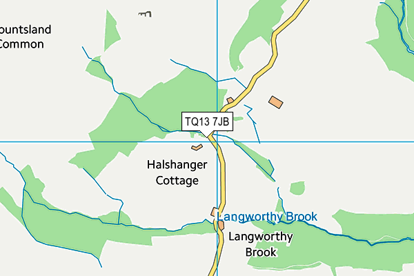 TQ13 7JB map - OS VectorMap District (Ordnance Survey) TQ13 7JB map - OS VectorMap District (Ordnance Survey)