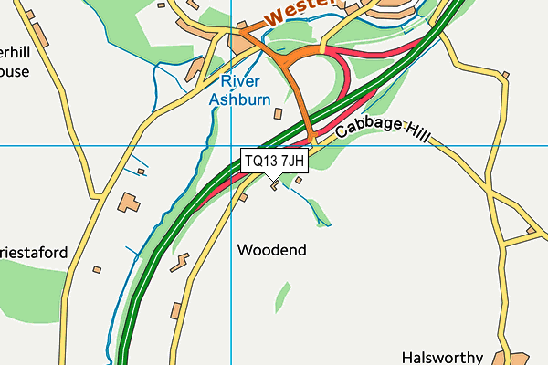 TQ13 7JH map - OS VectorMap District (Ordnance Survey)